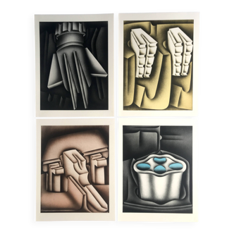 Set of 4 original lithographs by Jacques Poli, 1978. The Fire x 4.