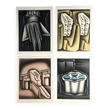 Set of 4 original lithographs by Jacques Poli, 1978. The Fire x 4.