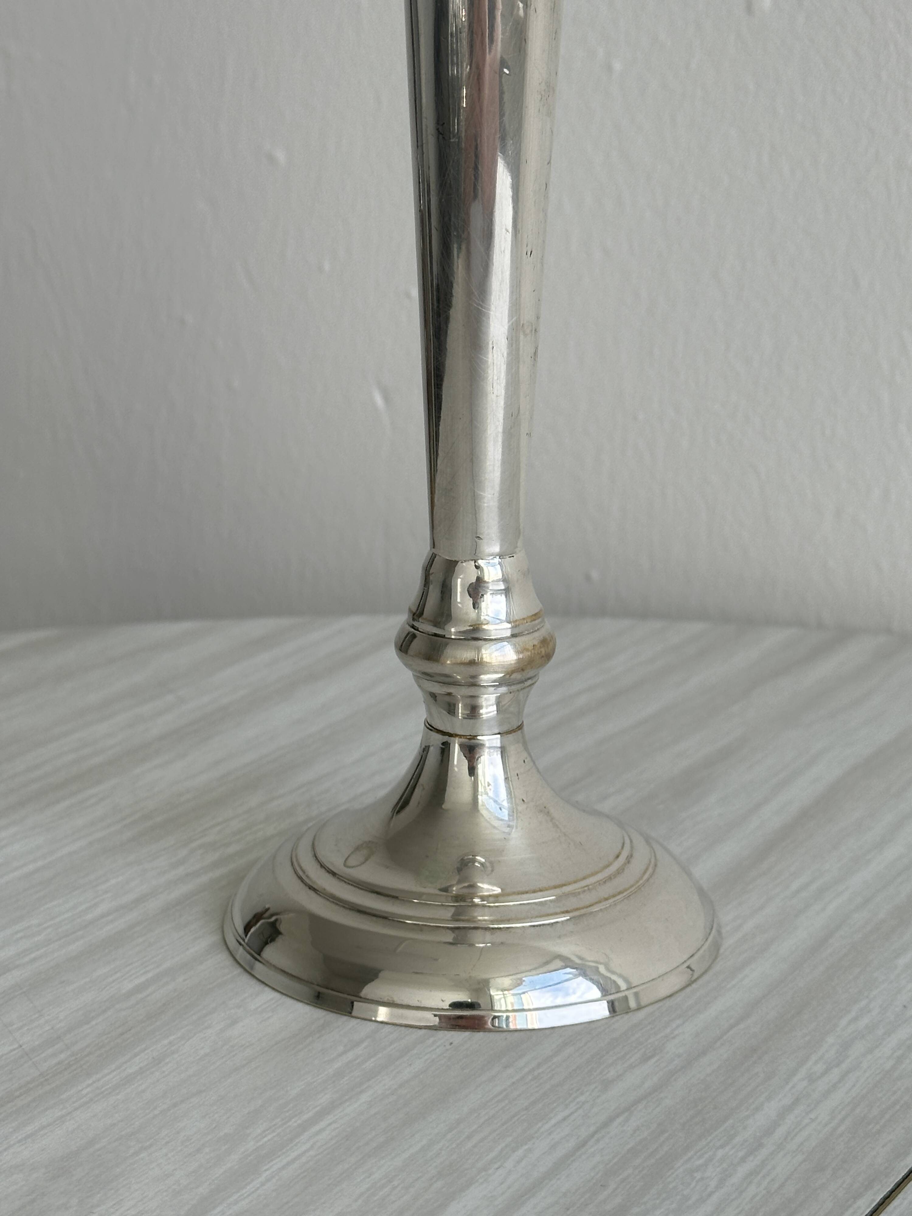 Vintage patinated metal soliflore vase