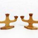 Pair of anthroposophical wooden candlesticks