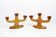 Pair of anthroposophical wooden candlesticks