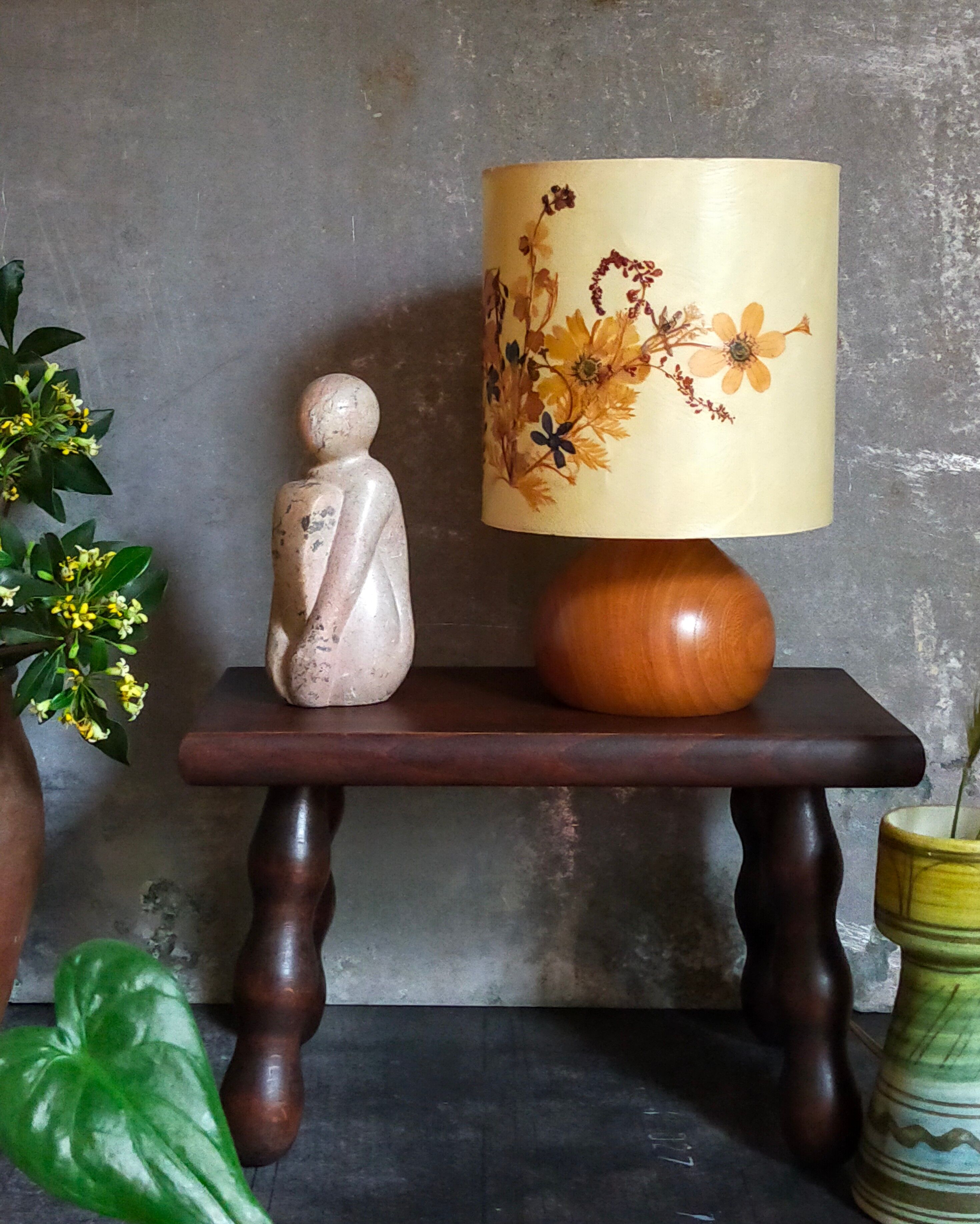Lampe de chevet en bois vintage