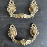 Pair of large antique bronze handles, L. Pinet 19th century
