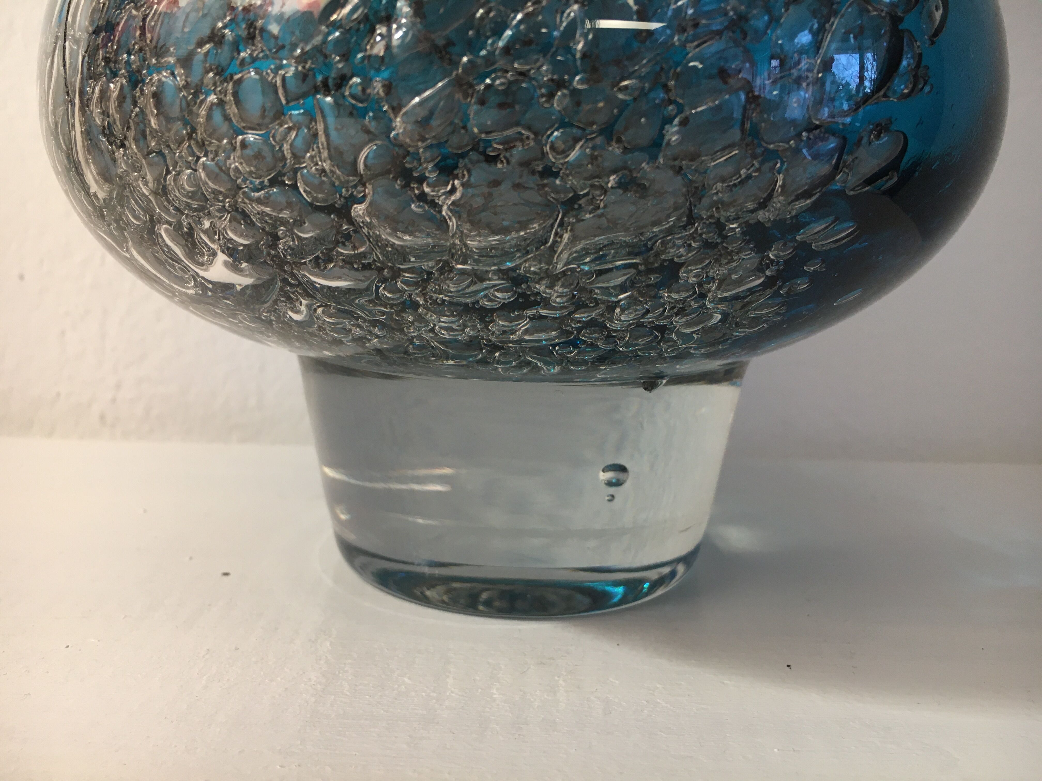 Murano glass vase with bubble inclusions-1960's