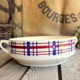 Ancient Ceramic Salad with Handles signed Saint-Amand