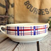 Ancient Ceramic Salad with Handles signed Saint-Amand