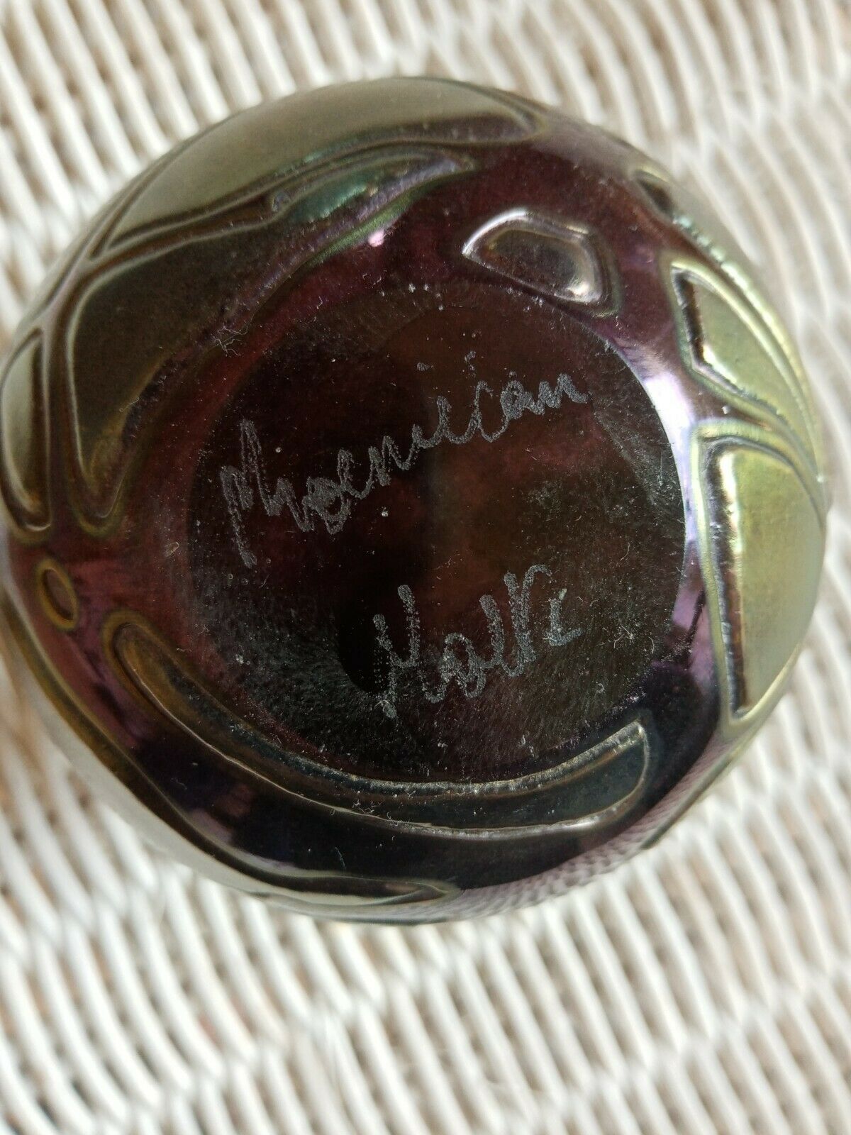 Vase Phoenician Malta 10 cm high gilded multicolored glass