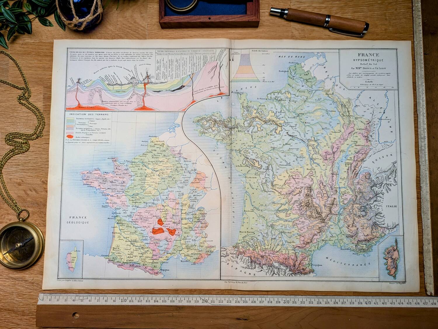 1879, Hypsometric map of France