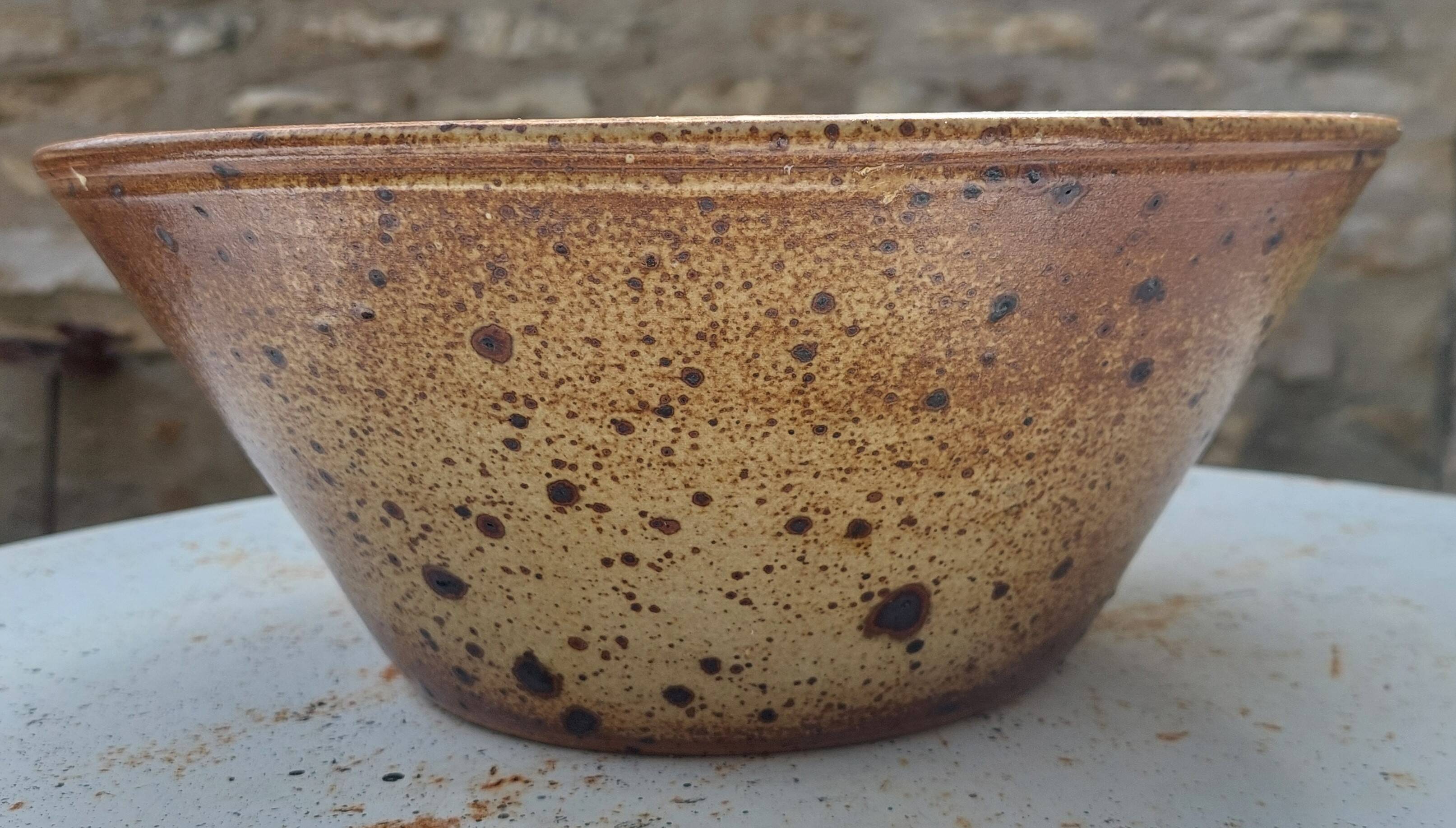 Saladier vintage grès pyrité