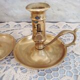 Paire de bougeoirs rat de cave en laiton