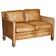 Two-seater leather canapé, hand-tanned, Edwardian style with studs.