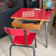 Ensemble bureau et chaise Formica enfant vintage