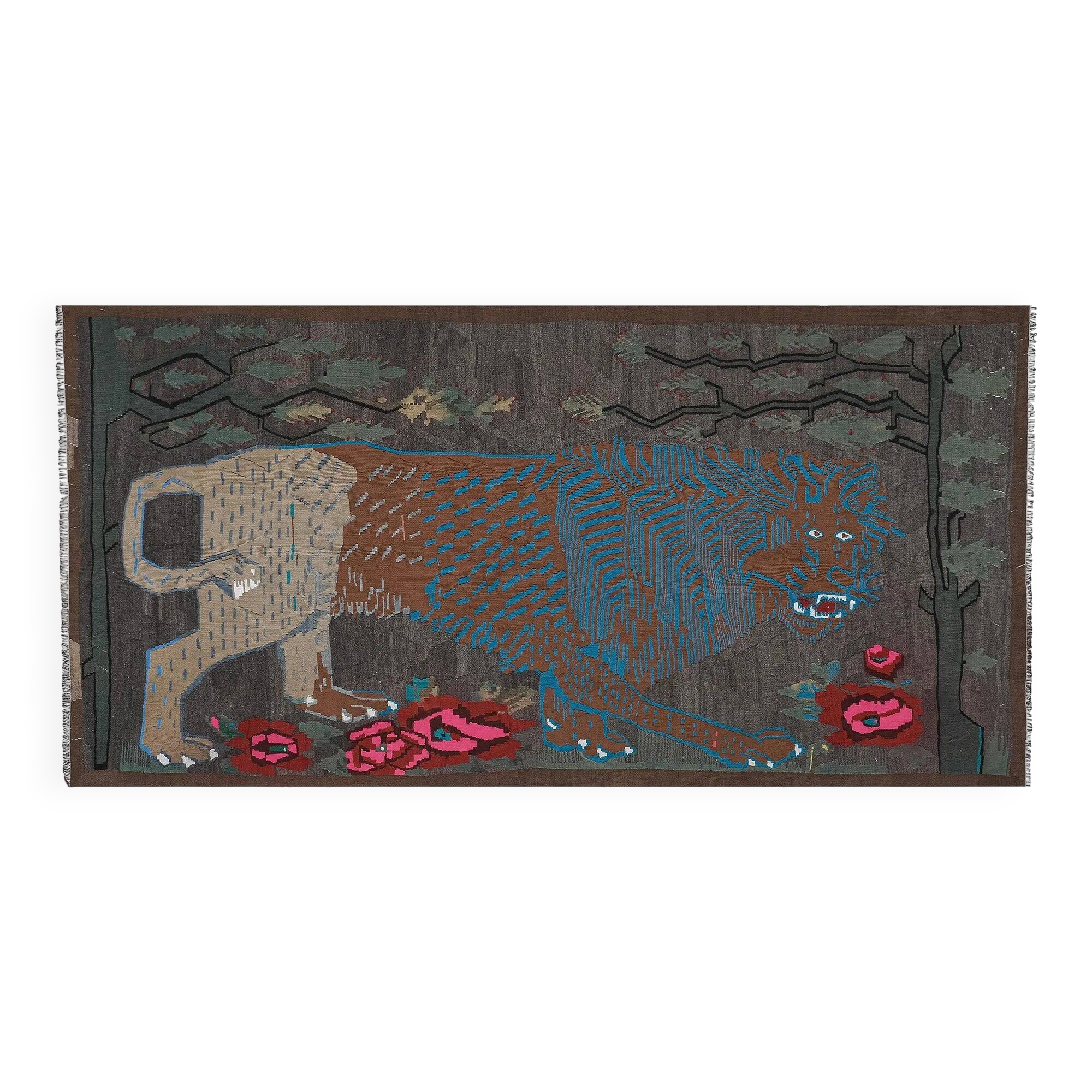 Vintage Turkish kilim handwoven 148x272 cm