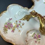 Servant appetizer sweets Limoges Gold and Flowers