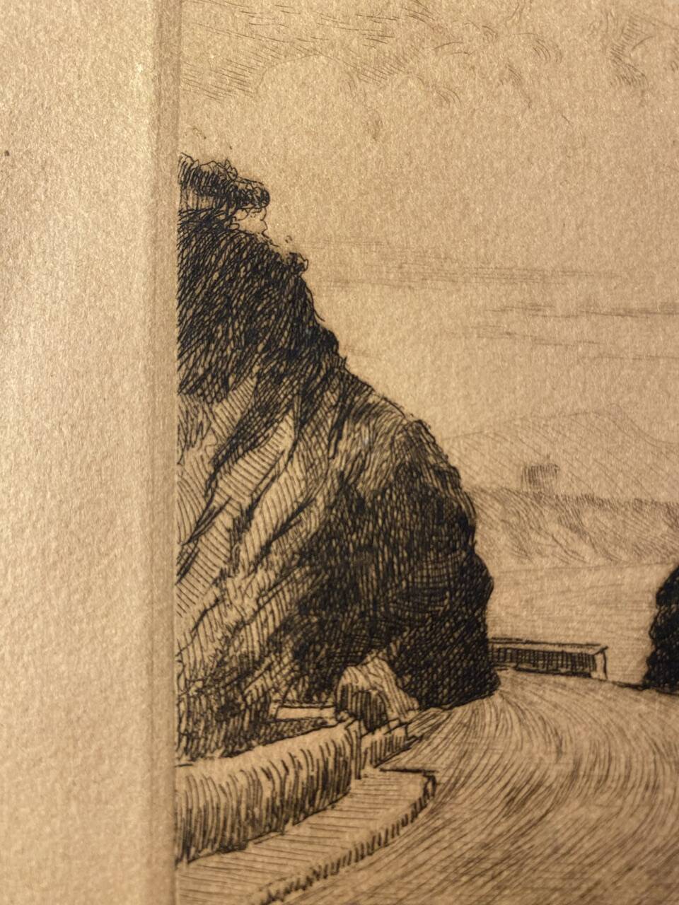 Old engraving, Biarritz, the Devil's Bridge 20th century