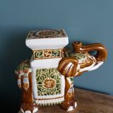 Éléphant porte-plante en céramique
