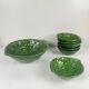 Salad service green leaf artichoke vintage salad bowl + 6 bowls 70s