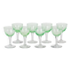 Set of 8 Val Saint Lambert Uranium Glass Aperitif Glasses