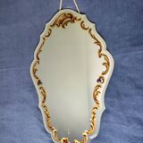 Miroir biseauté et églomisé style baroque vintage