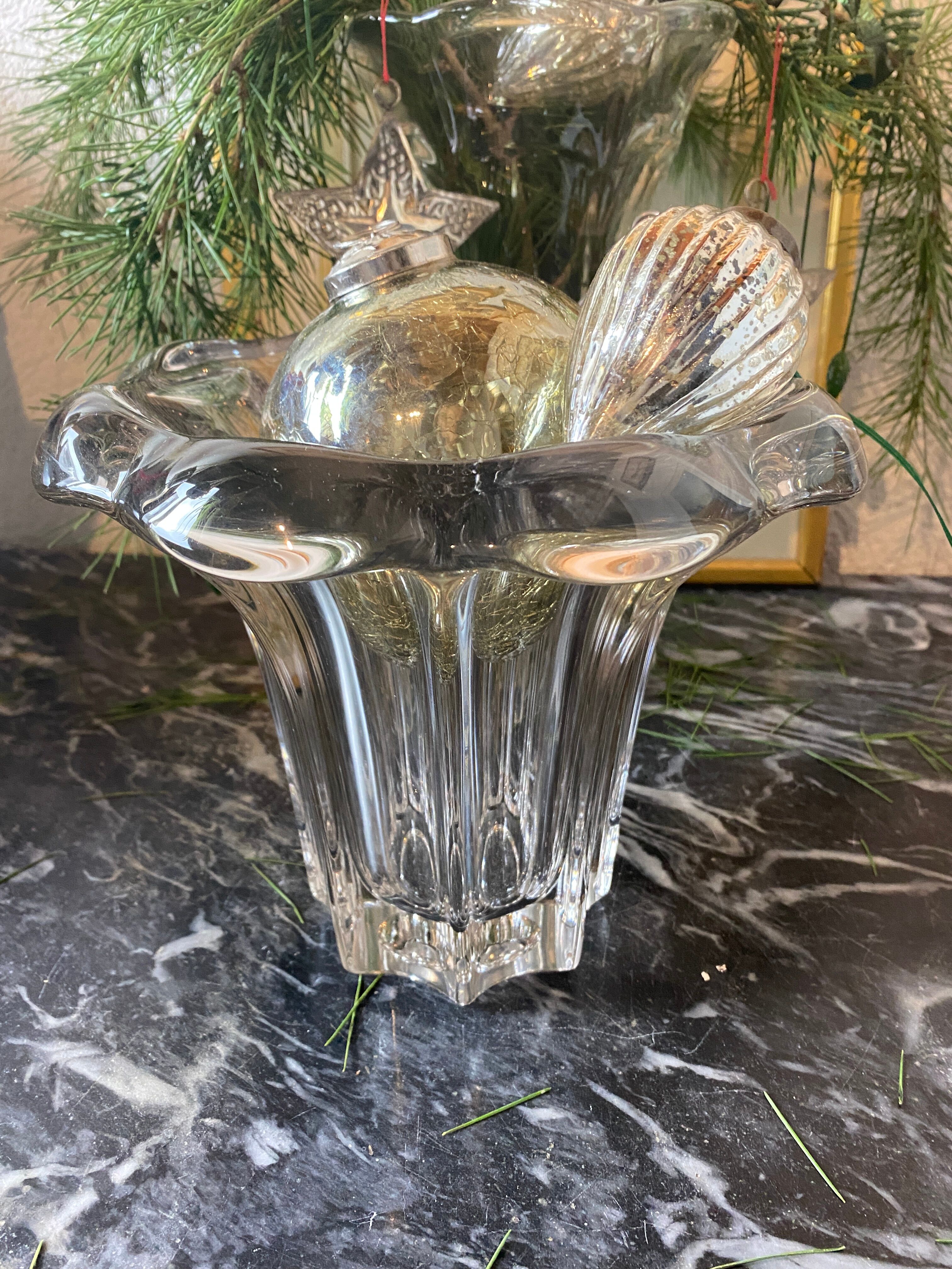 Antique "flower" crystal vase