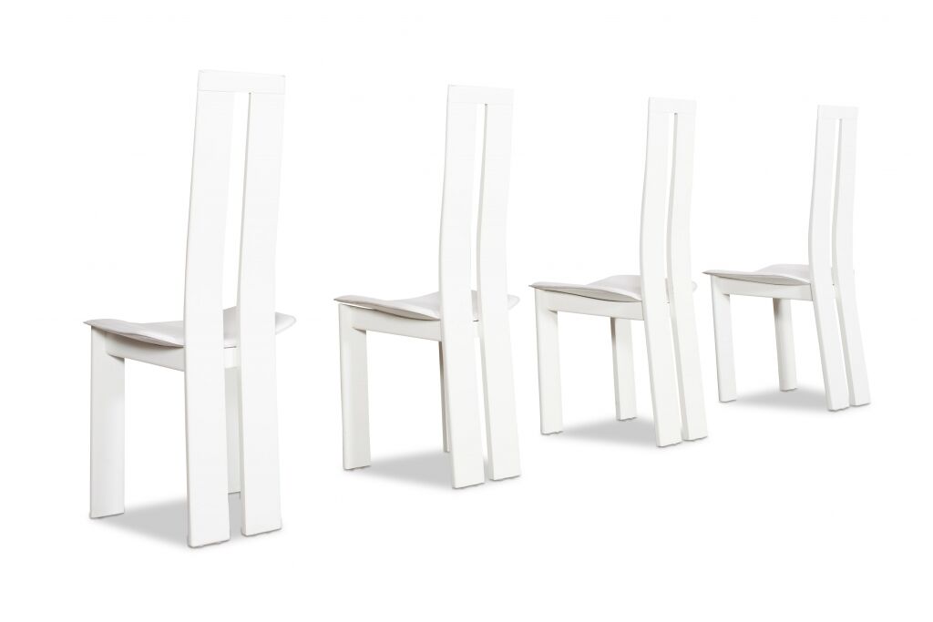 Set of 4 White leather by Pietro Costantini 1970 s lounge chairs