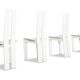 Set of 4 White leather by Pietro Costantini 1970 s lounge chairs
