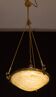 Lustre Liberty en albâtre, structure en laiton, années 1940