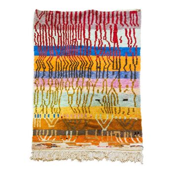 Moroccan Berber carpet Boujaad multicolored patterned 2,96x1,96m
