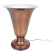 Lampe cornet en métal cuivré, époque Art Déco