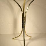 Tripod stand in gold metal and glass