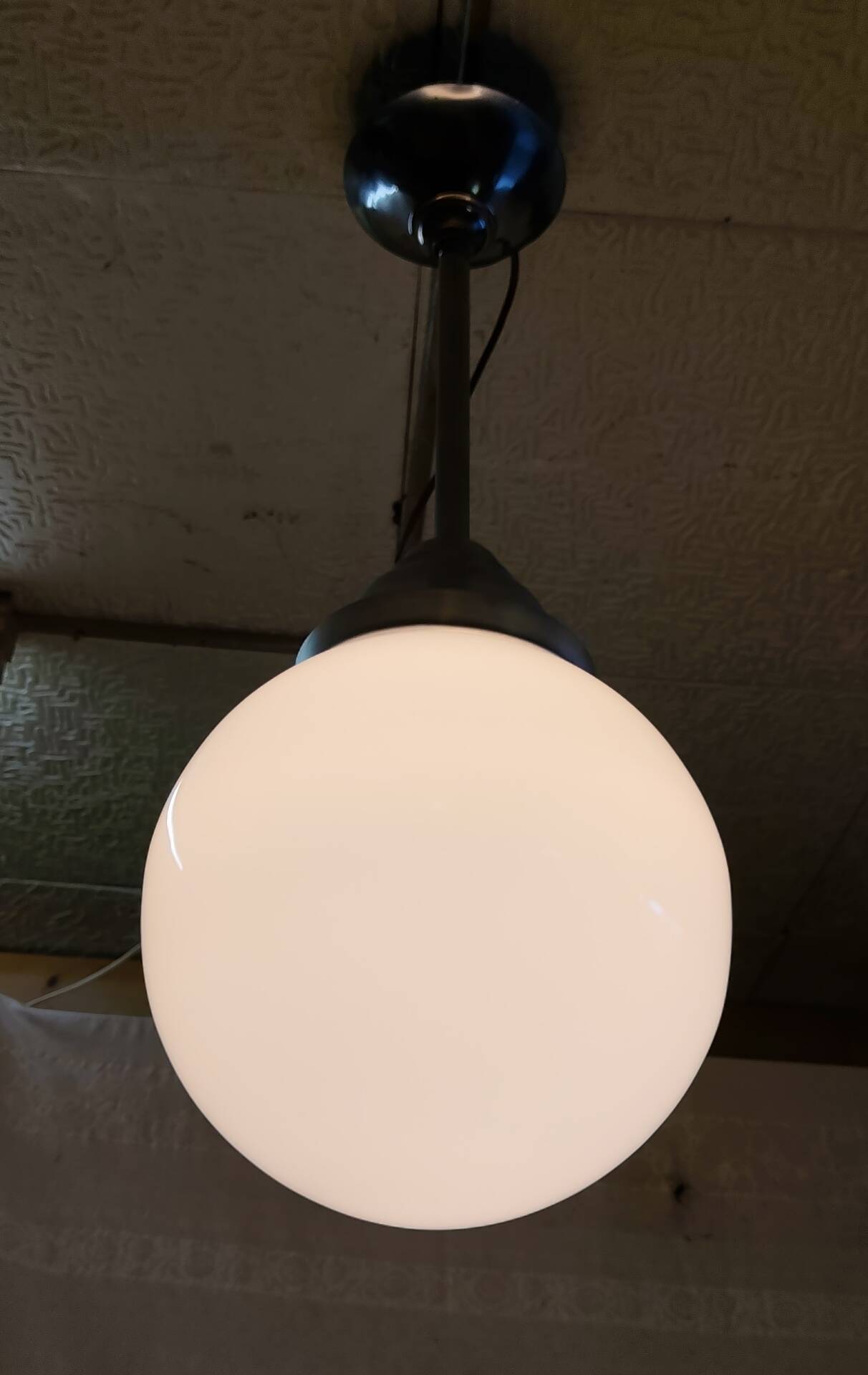 Bauhaus opaline globe suspension XL - mid 20th century