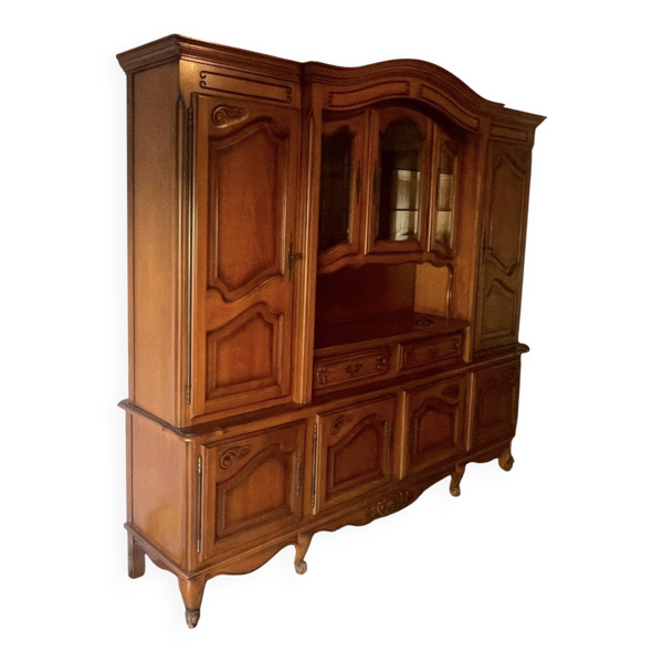 Buffet vaisselier style louis xv en merisier