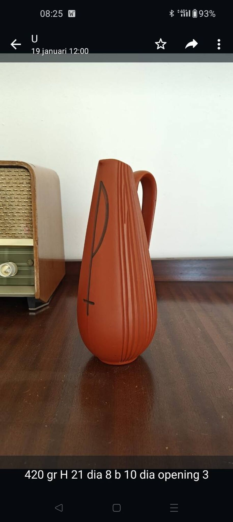 Carafe en terre cuite des années 1970