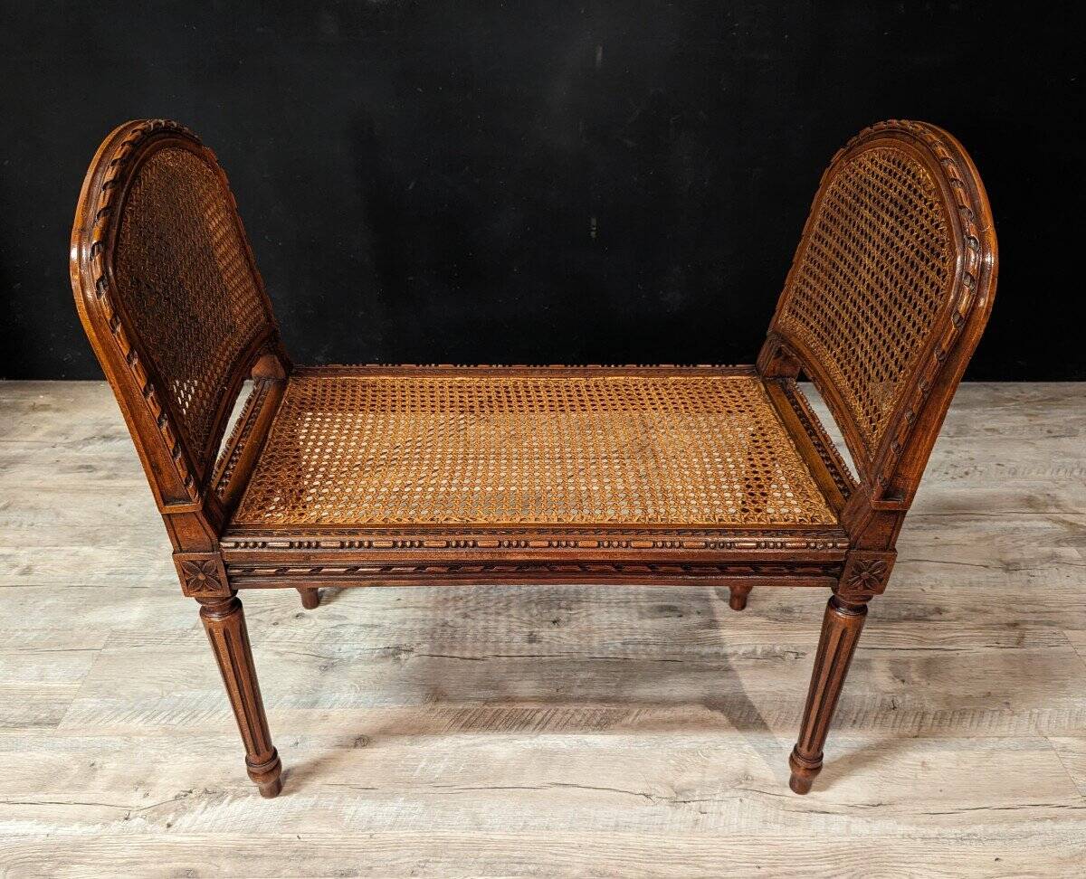 Louis XVI Caned Piano Bench