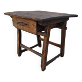 Antique folk art oak table or bedside table