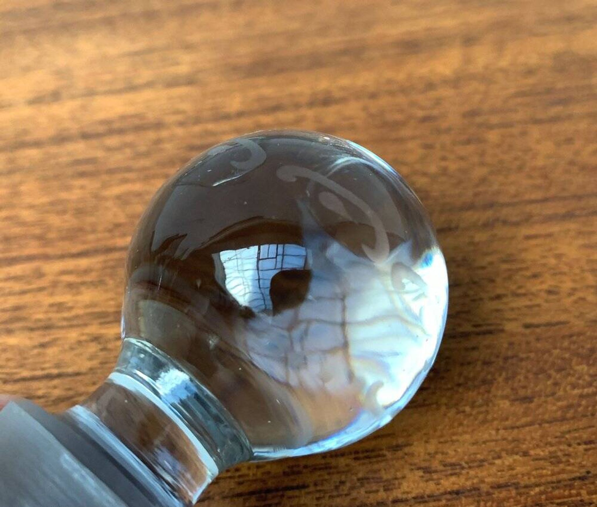 Bouteille en verre danoise vintage avec gravure