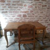 Louis XV style table in oak and cherry
