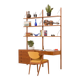 Danish vintage teak wall unit with a desk, 1960s