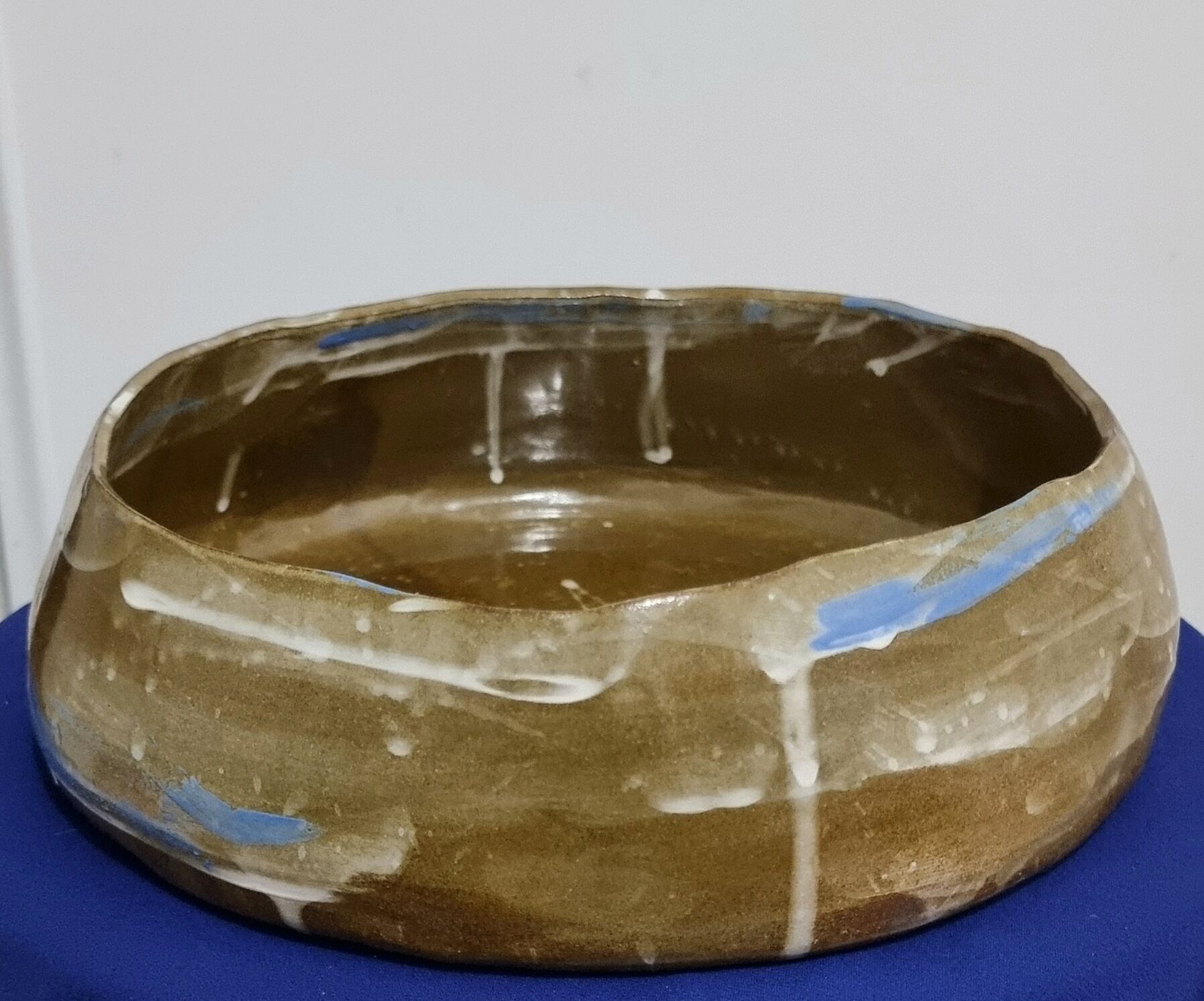 Beautiful ceramic top (glazed stoneware). Unique artist's piece. Handmade.