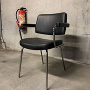 Vintage Retro Design Black Faux Leather Armchair