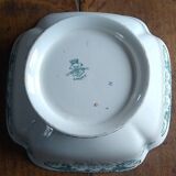Square bowl Longwy germain model of gray green color