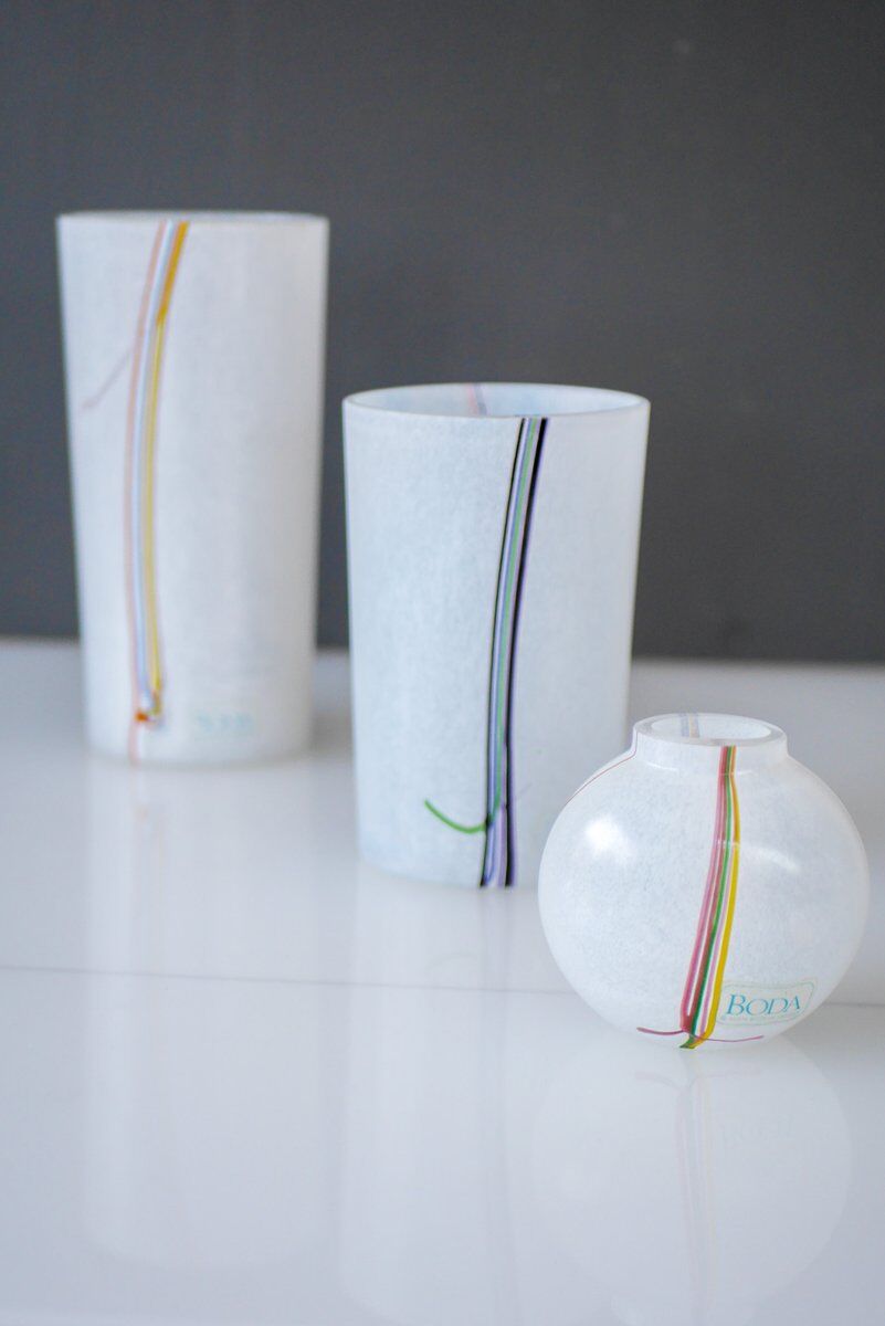Glass vases by Vallien for Kosta Boda, set of 3