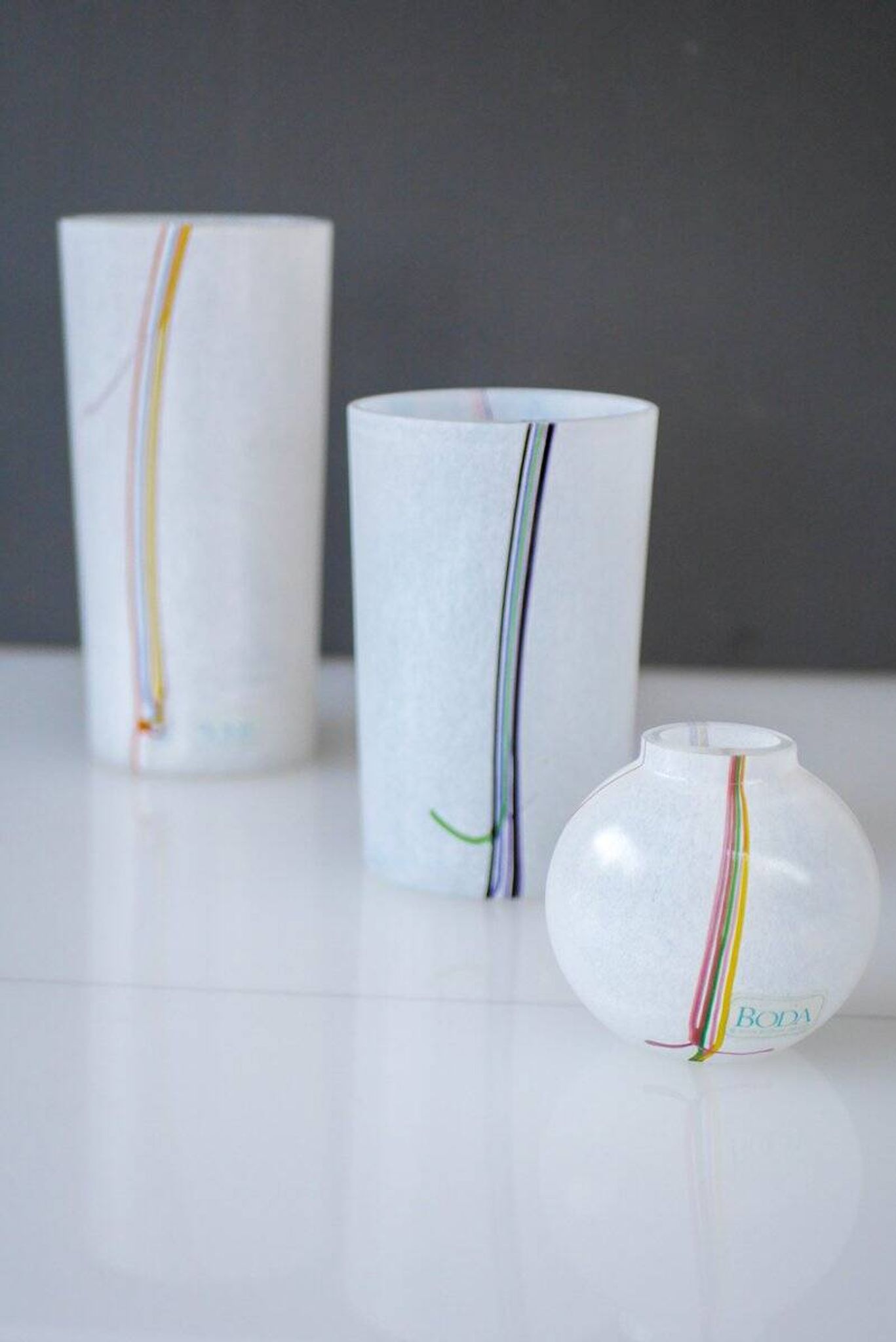 Glass vases by Vallien for Kosta Boda, set of 3