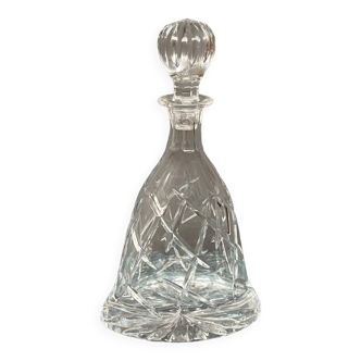 Solid crystal whiskey decanter.