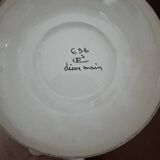 Clamecy - Colas Roger - Hand-painted earthenware lamp and candy box set