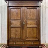 Early 19th century Empire style oak wardrobe