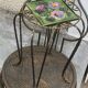Plant stand, table, in wrought iron and vintage Vallauris ceramic
