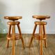 pair of adjustable architect stools pine style 60s