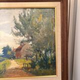 Old Oil Painting Georges LE MEILLEUR House on the Marne Impressionism