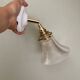 Vintage tulip wall lamp in holophane glass